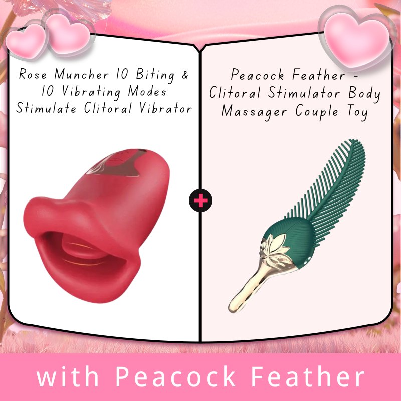 Red lips shaped biting and vibrating toy