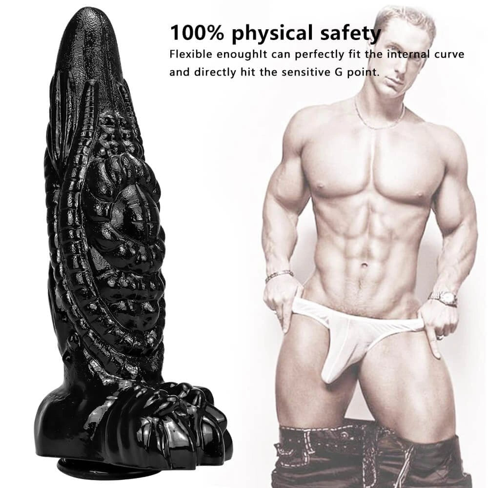 Black alien scale fantasy dildo, photo 5