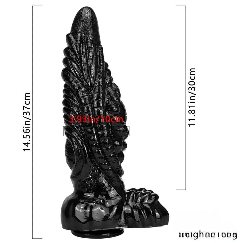 Black alien scale fantasy dildo, photo 7