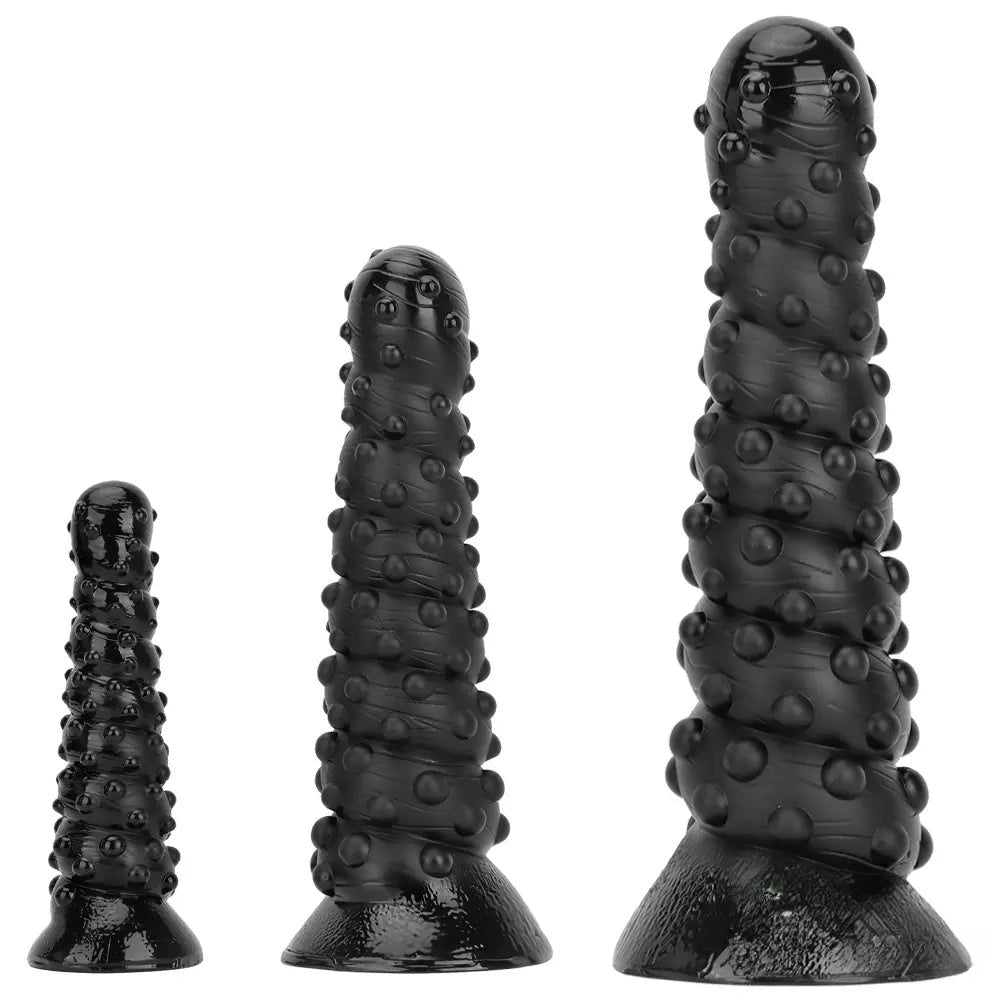 Black bumpy tentacle-style dildo, photo 1