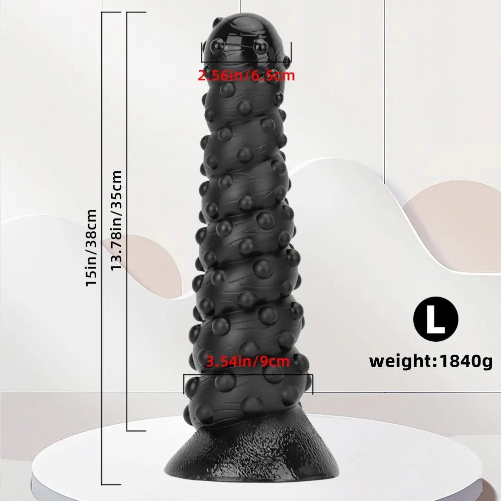 Black bumpy tentacle-style dildo, photo 16