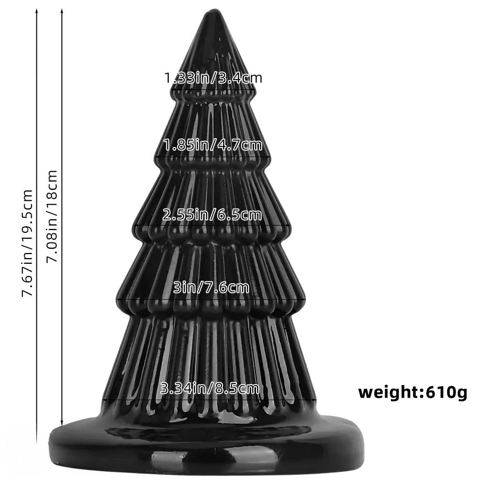Black cone ridged butt plug, photo 14
