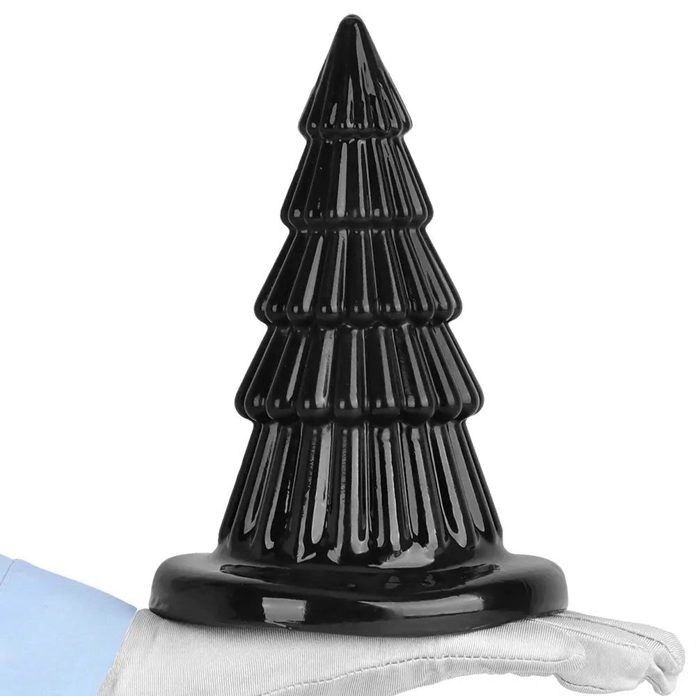 Black cone ridged butt plug, photo 9