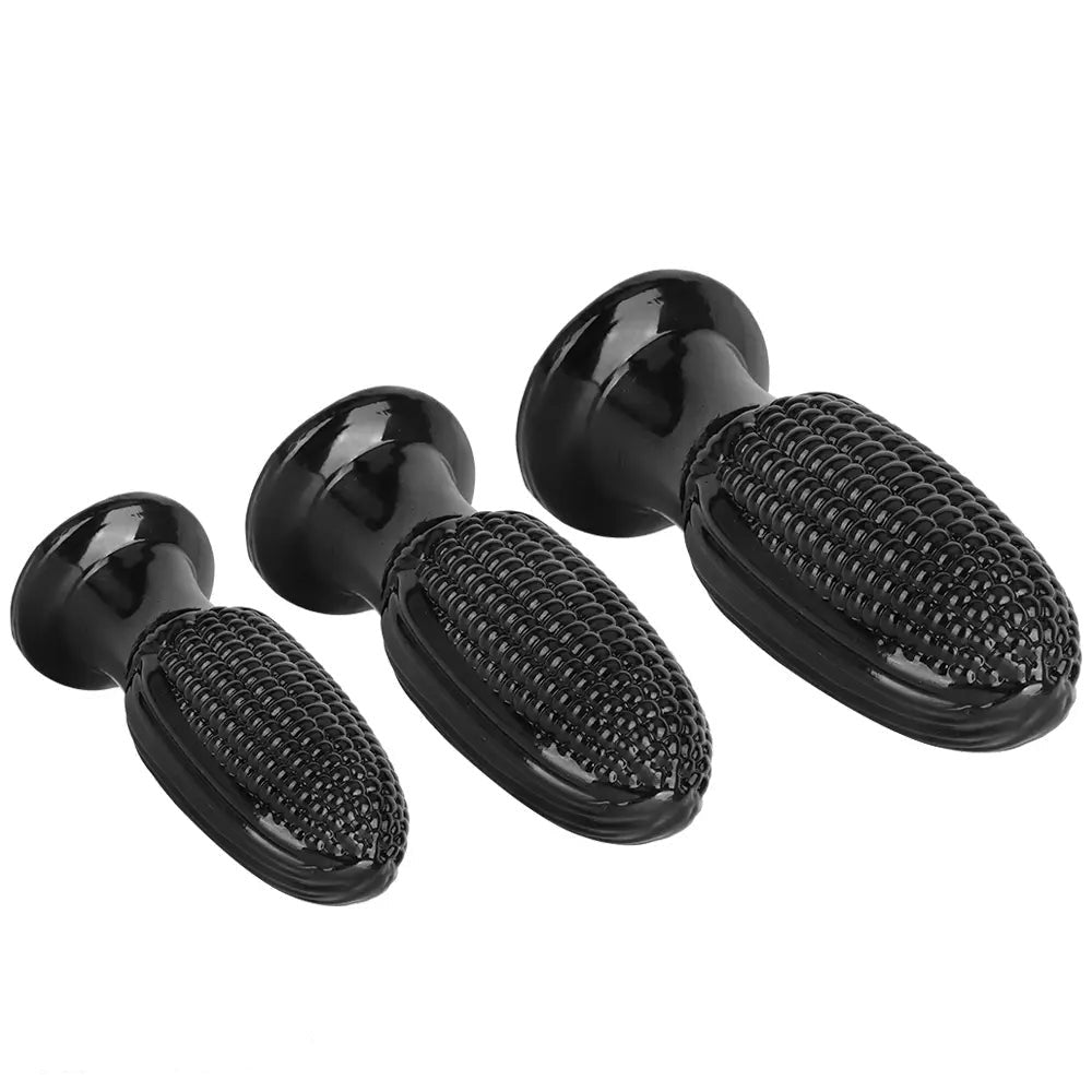 Black corn-textured suction cup dildo, photo 15