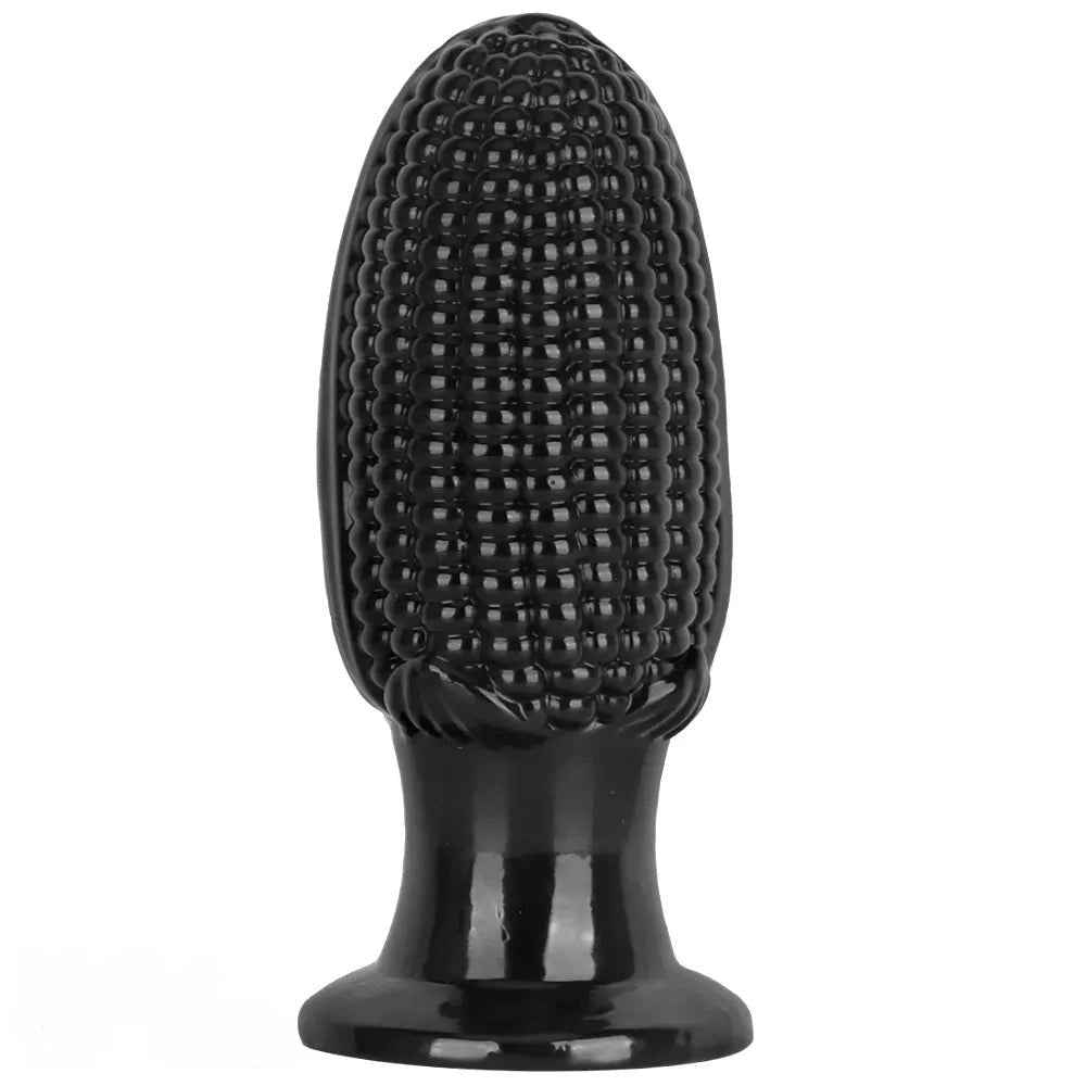 Black corn-textured suction cup dildo, photo 2
