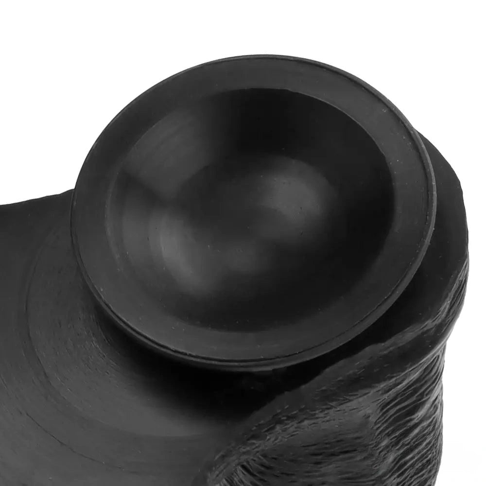 Black curved ribbed dildo, photo 15