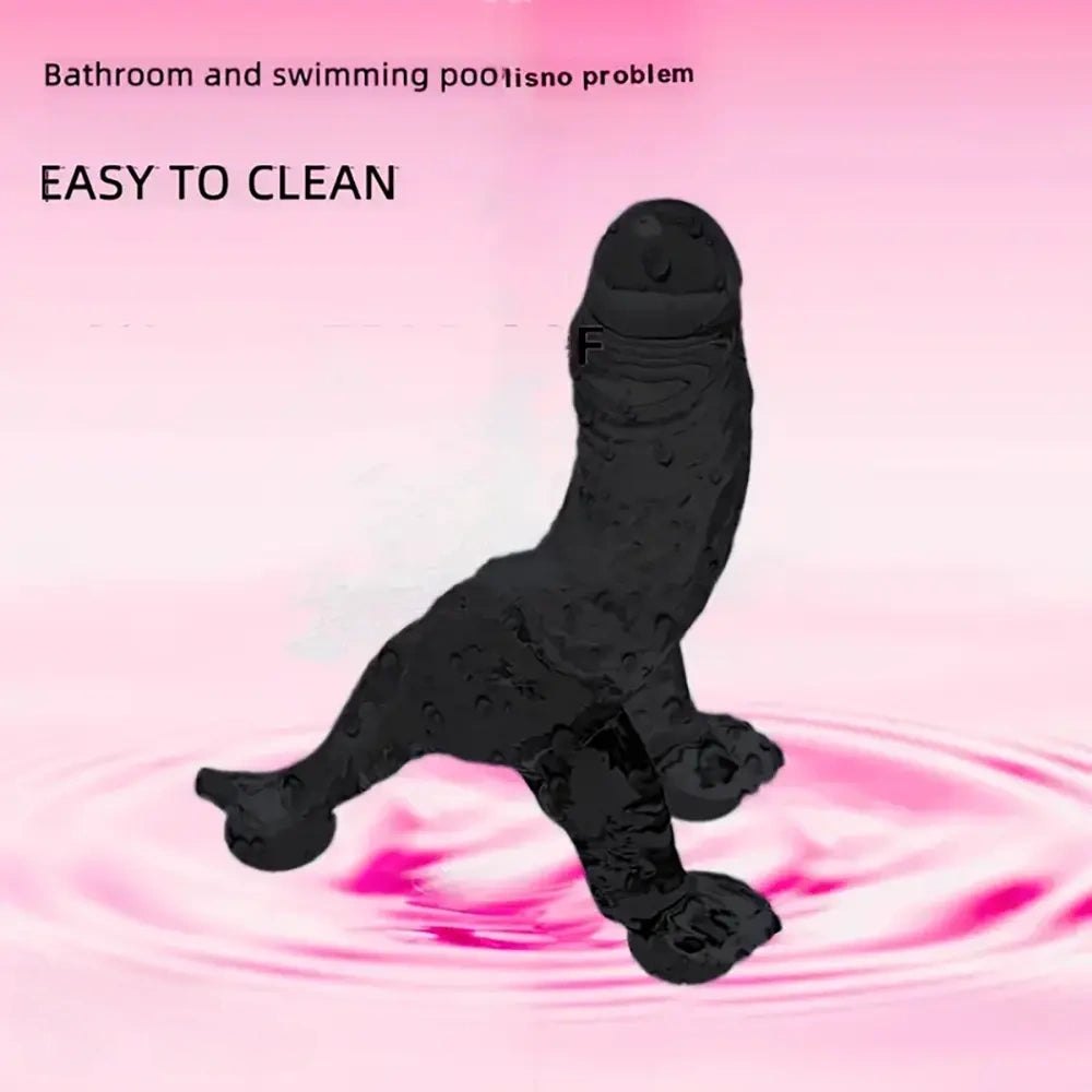 Black dinosaur suction cup dildo, photo 1