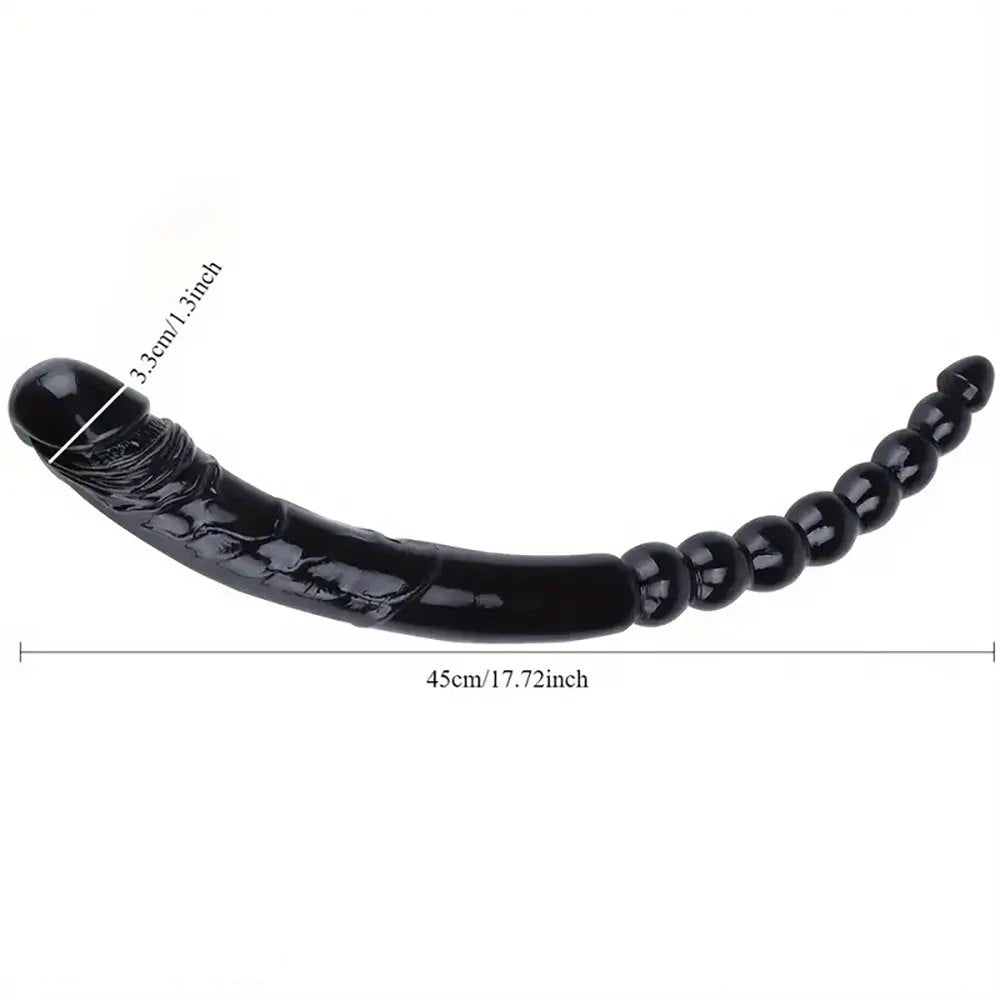 Black double ended beaded dildo, photo 4