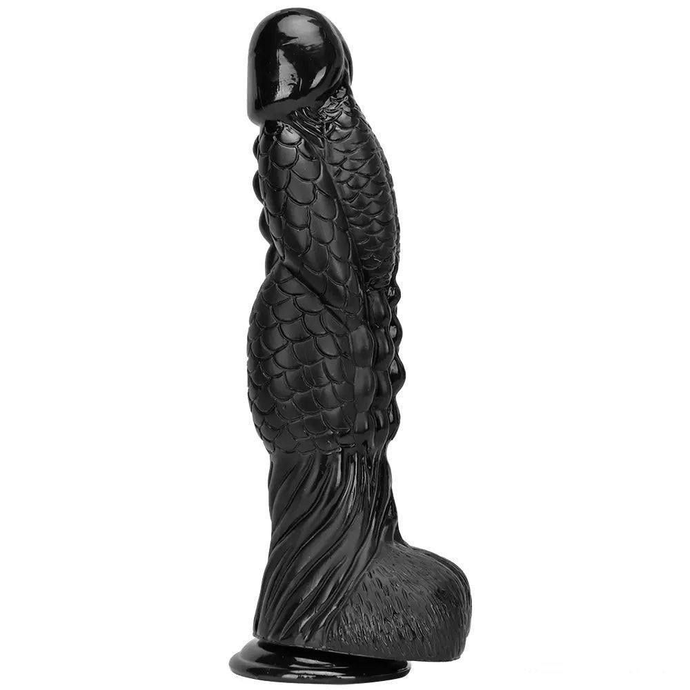 Black dragon scale fantasy dildo, photo 1