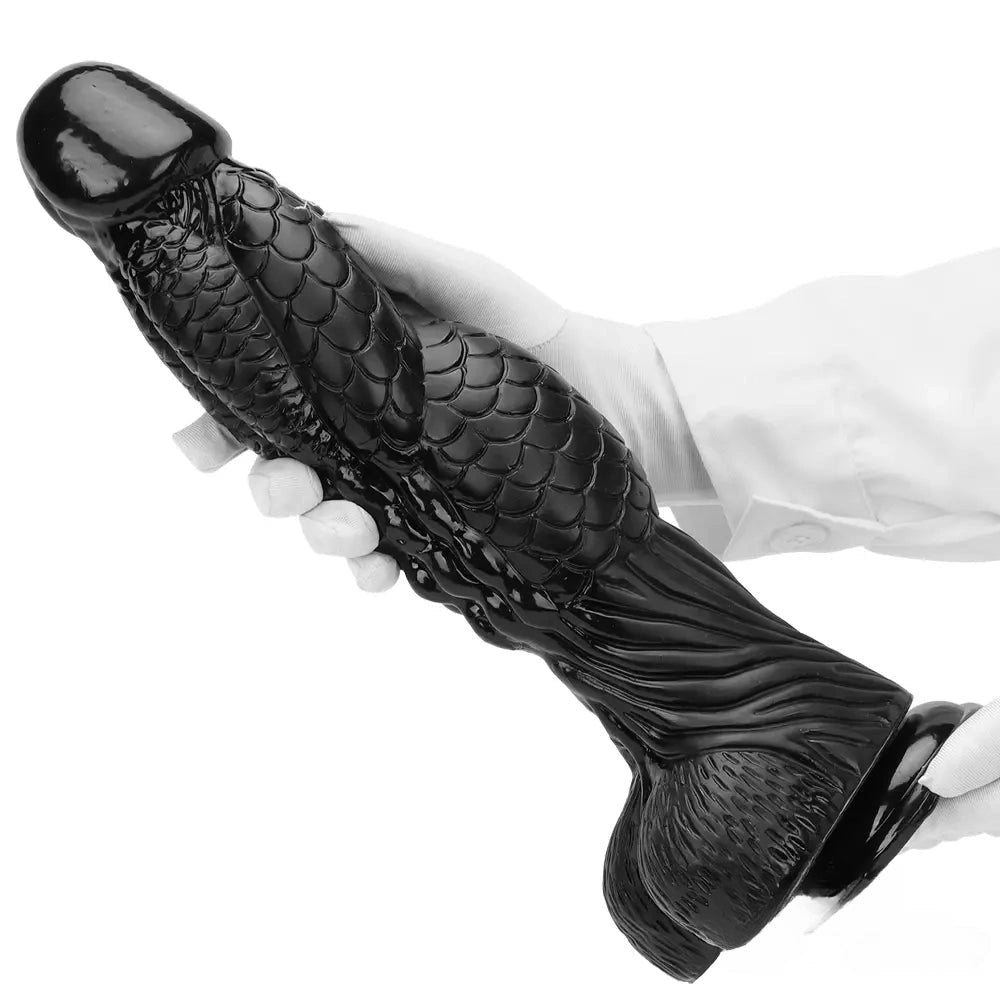 Black dragon scale fantasy dildo, photo 14