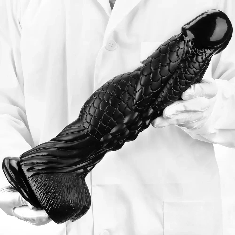 Black dragon scale fantasy dildo, photo 2