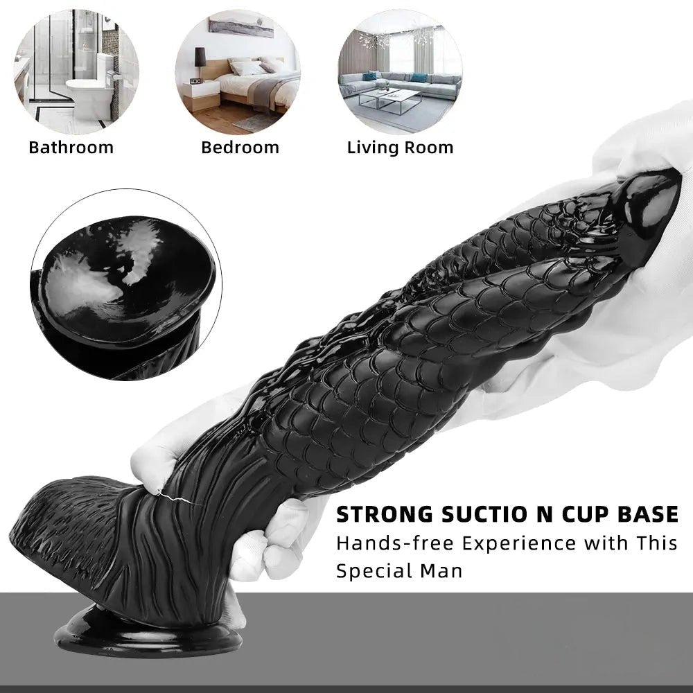 Black dragon scale fantasy dildo, photo 5