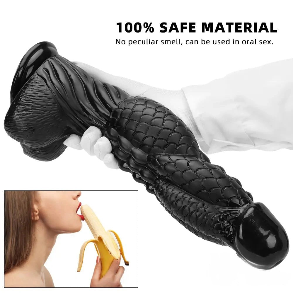 Black dragon scale fantasy dildo, photo 6