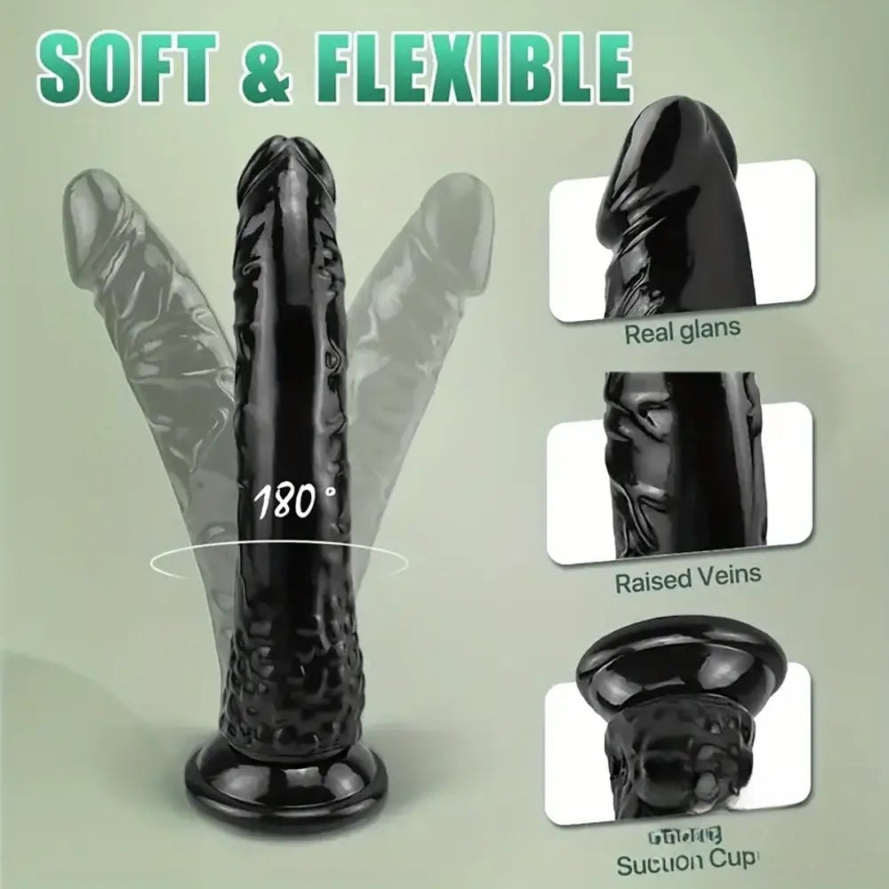 Black realistic pvc dildo, photo 6