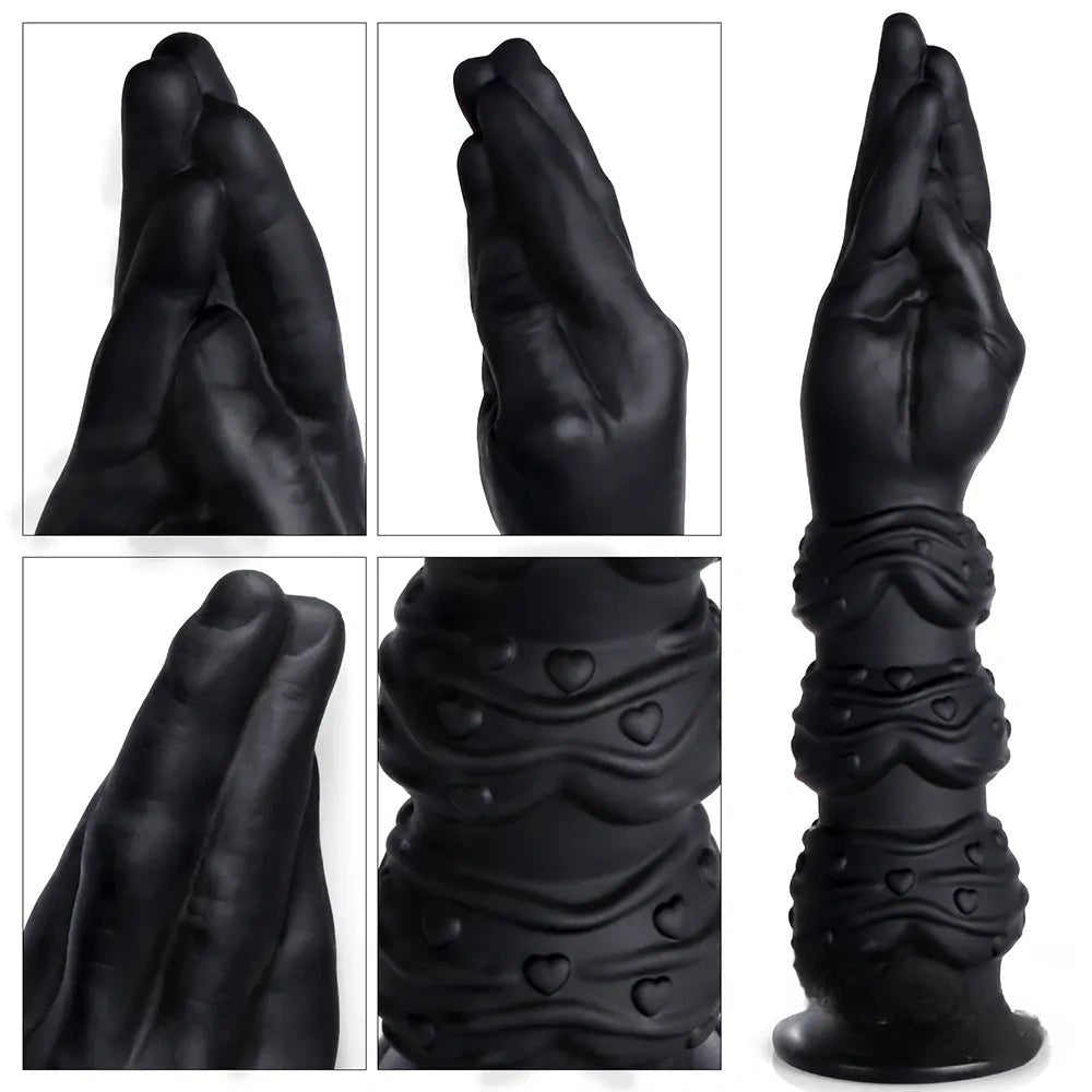 Black silicone hand fantasy dildo, photo 2