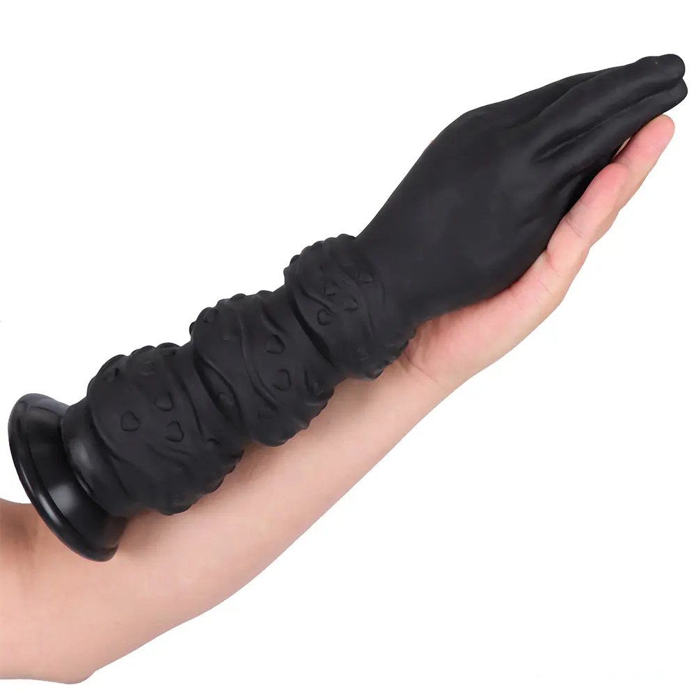 Black silicone hand fantasy dildo, photo 3