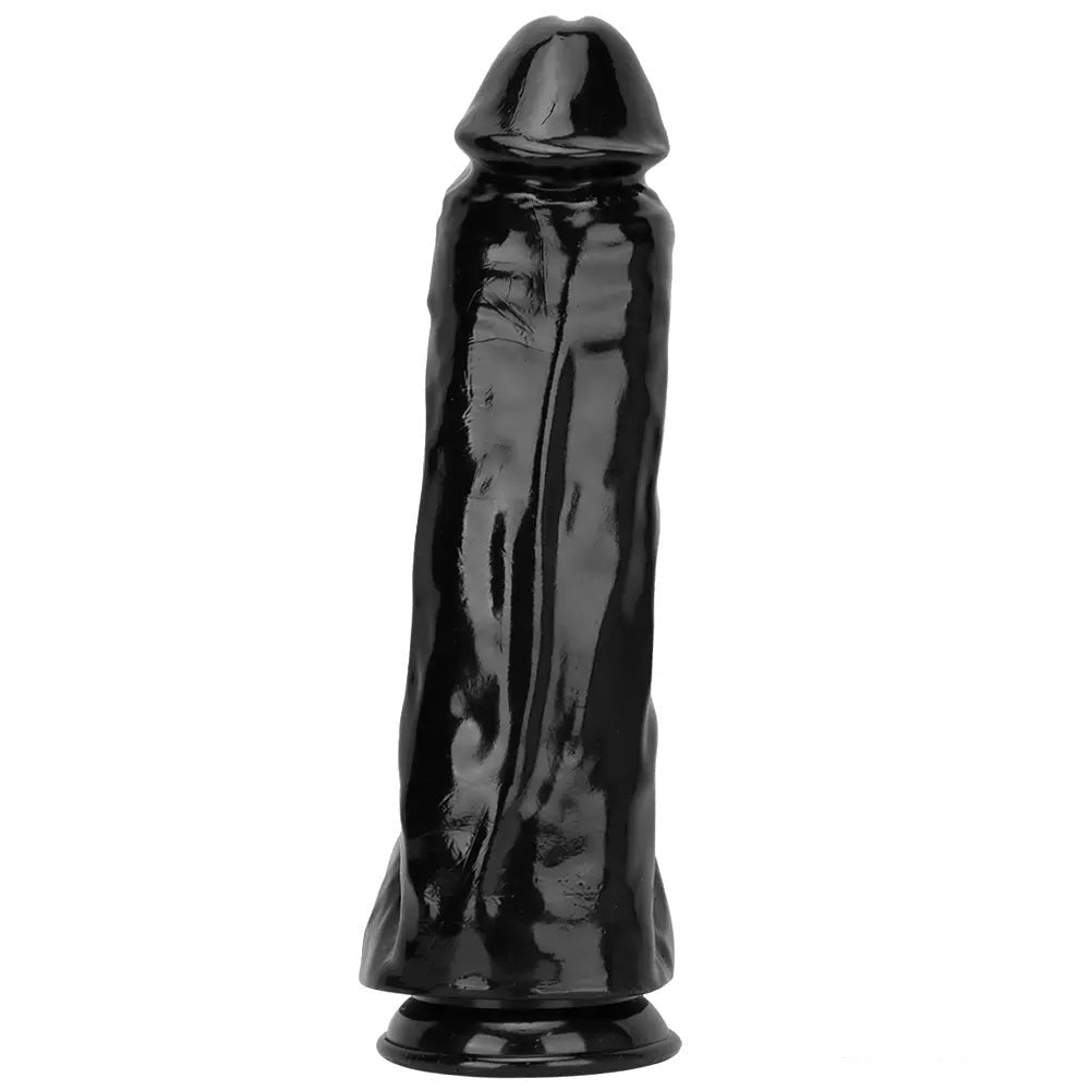 Black glossy realistic dildo, photo 8
