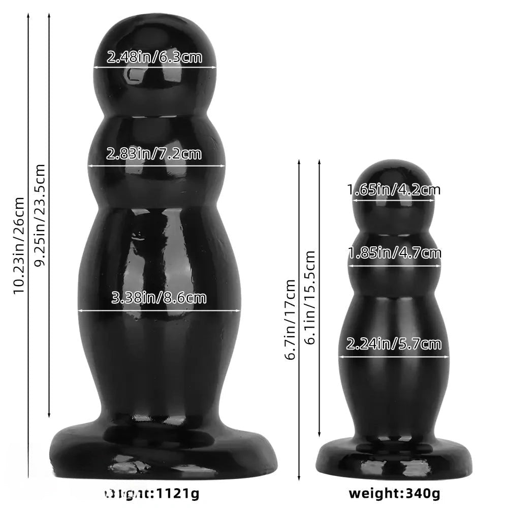 Black graduated anal beads plug, photo 10