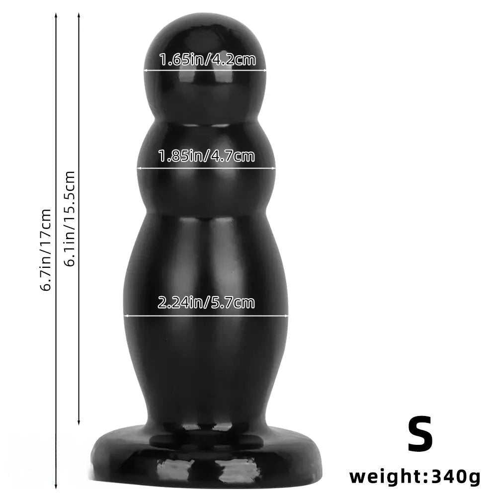 Black graduated anal beads plug, photo 11