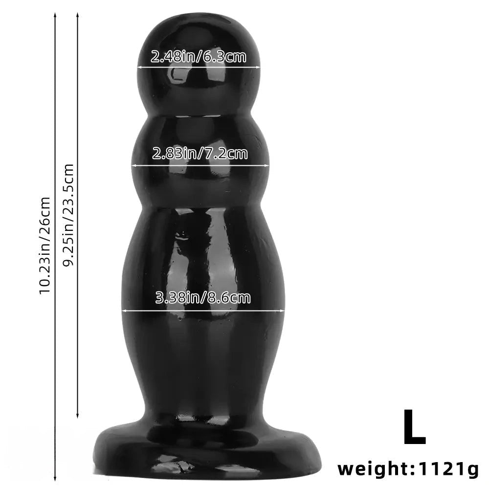 Black graduated anal beads plug, photo 12