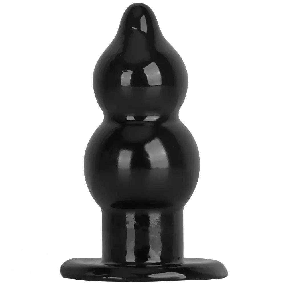 Black graduated bead pvc butt plug, photo 1