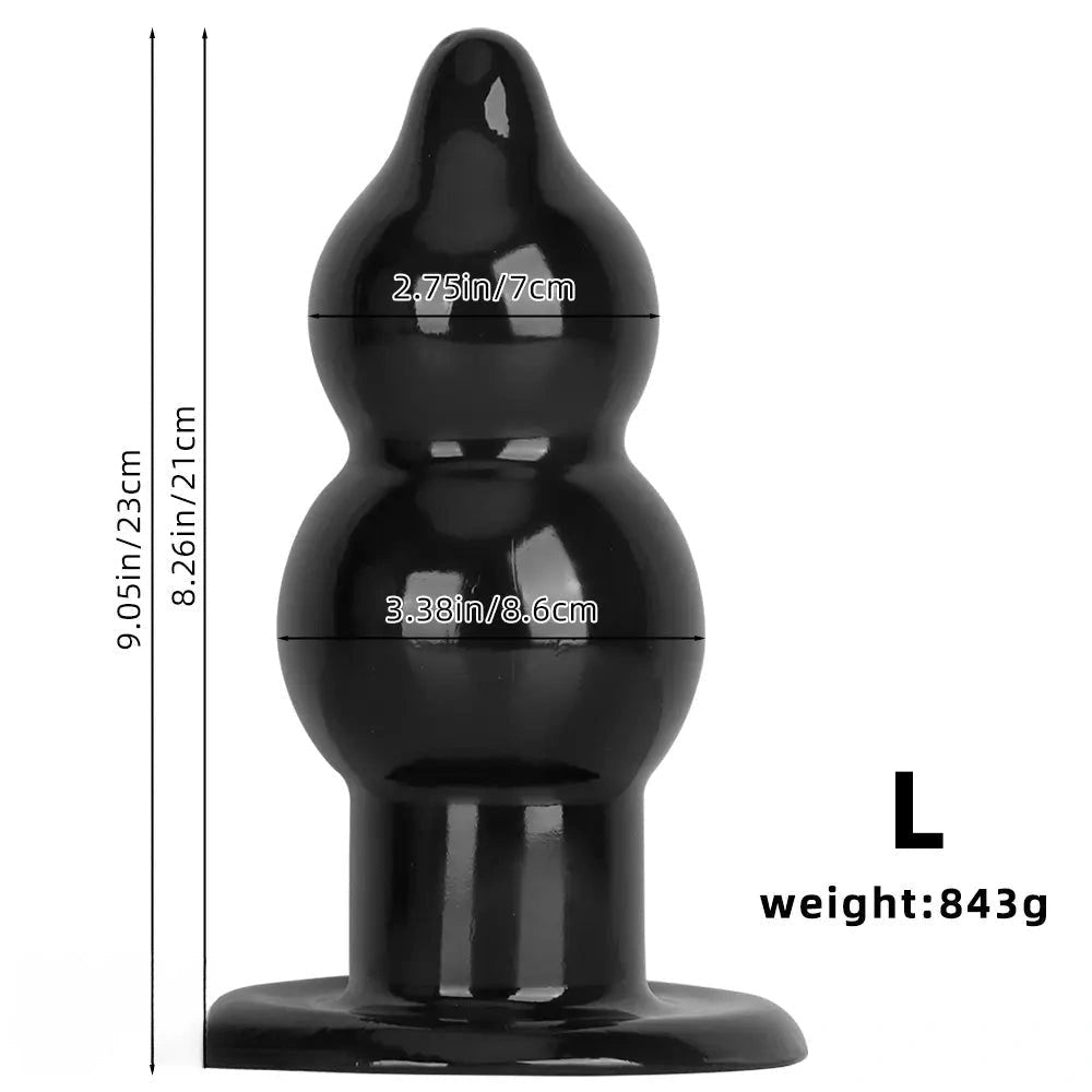 Black graduated bead pvc butt plug, photo 10