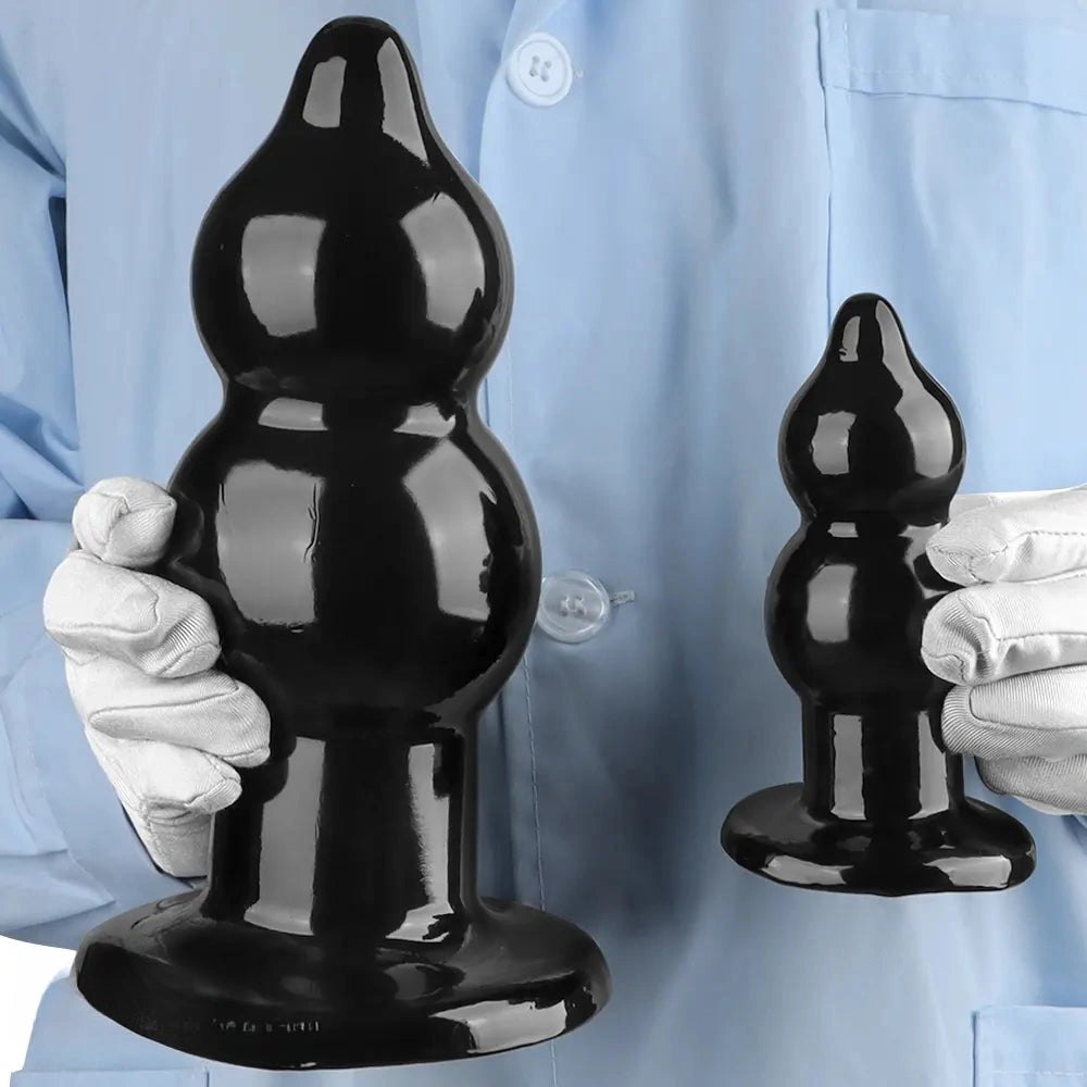 Black graduated bead pvc butt plug, photo 11