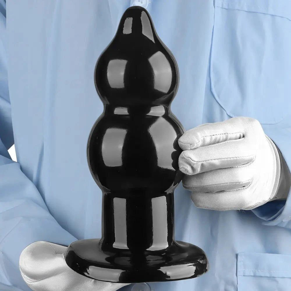 Black graduated bead pvc butt plug, photo 12