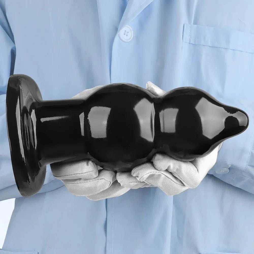 Black graduated bead pvc butt plug, photo 13