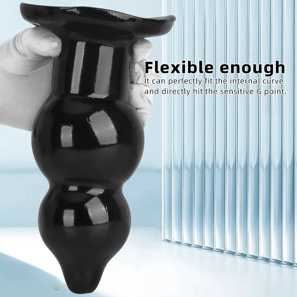 Black graduated bead pvc butt plug, photo 14