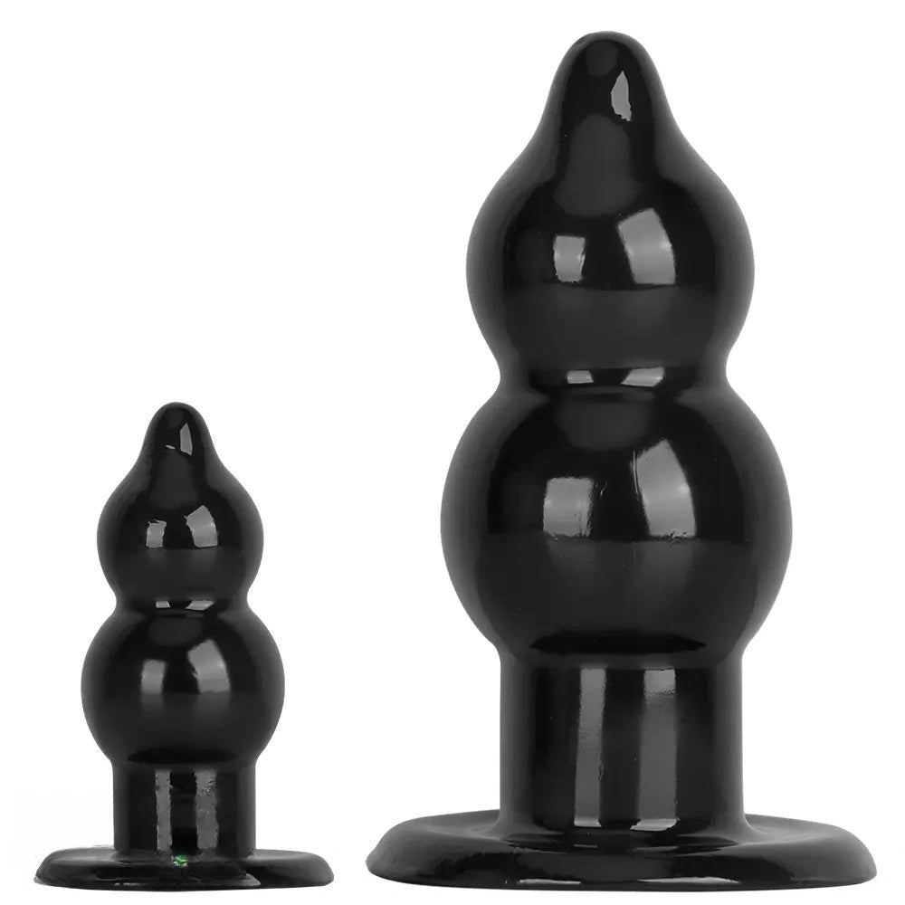 Black graduated bead pvc butt plug, photo 2