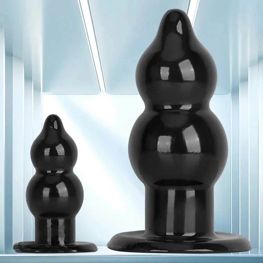 Black graduated bead pvc butt plug, photo 3