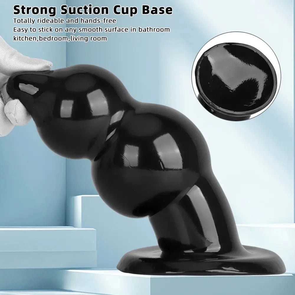 Black graduated bead pvc butt plug, photo 4