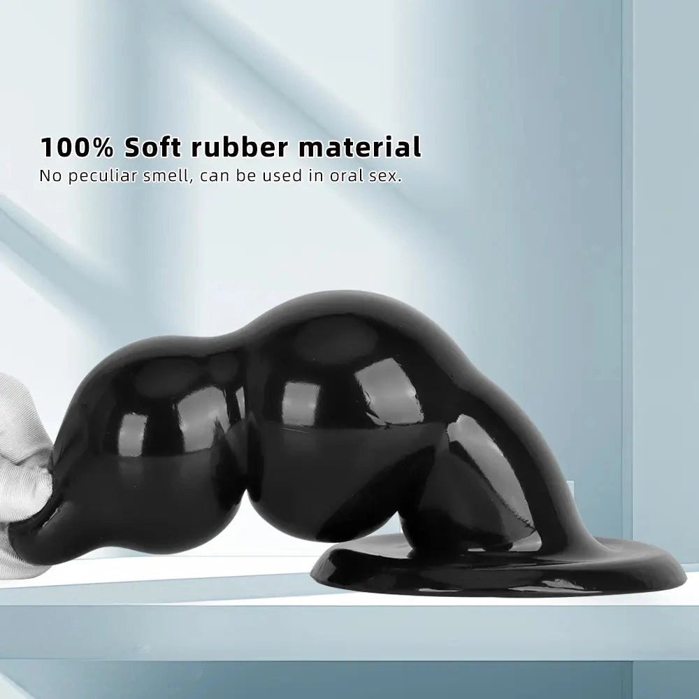 Black graduated bead pvc butt plug, photo 5