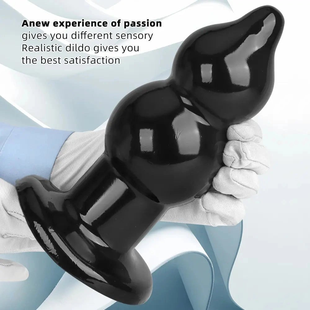 Black graduated bead pvc butt plug, photo 6