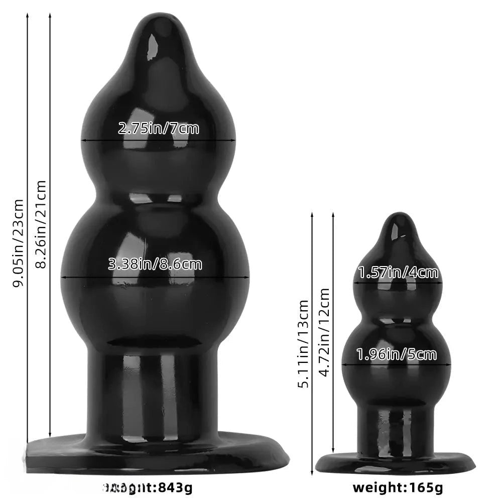 Black graduated bead pvc butt plug, photo 8