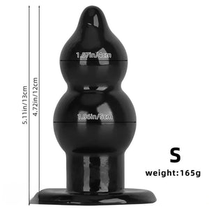 Black graduated bead pvc butt plug, photo 9