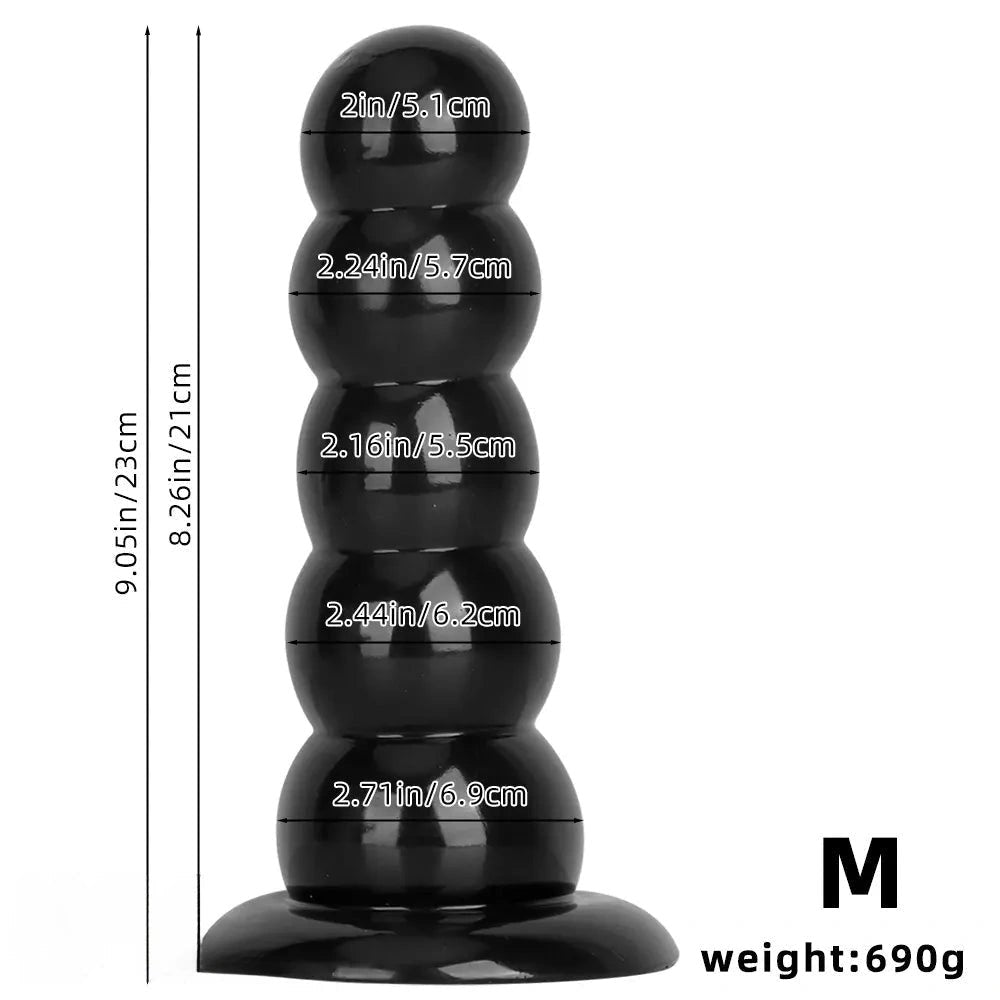 Black graduated pvc anal beads dildo, photo 11