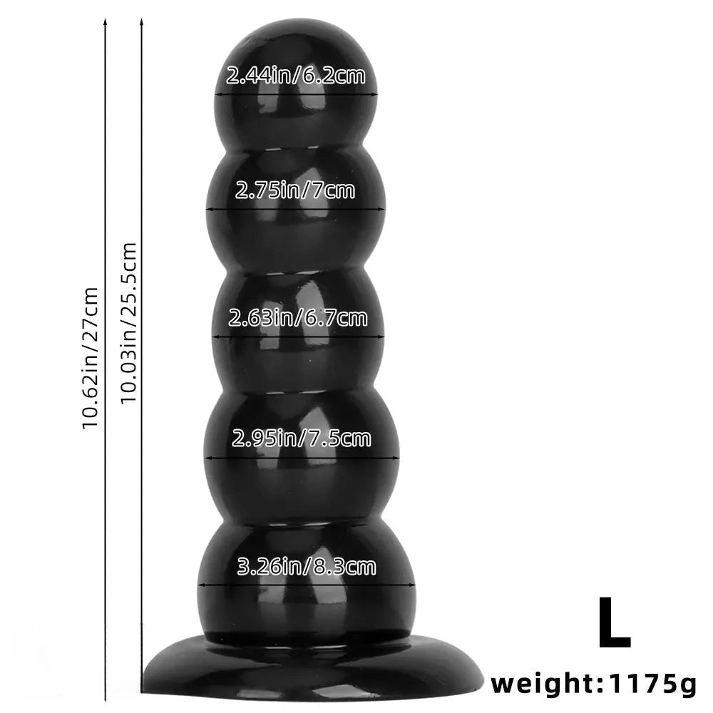 Black graduated pvc anal beads dildo, photo 12