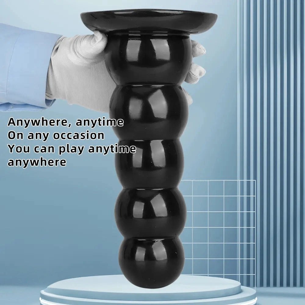 Black graduated pvc anal beads dildo, photo 4