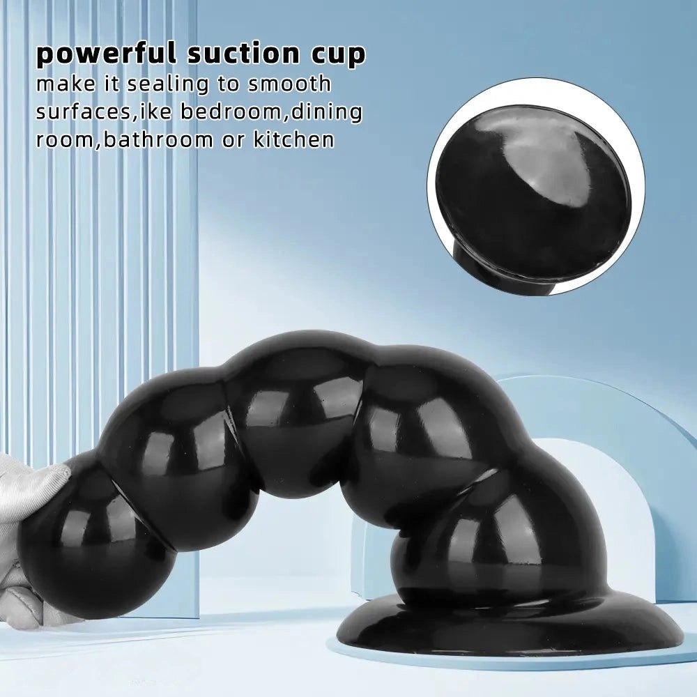 Black graduated pvc anal beads dildo, photo 5