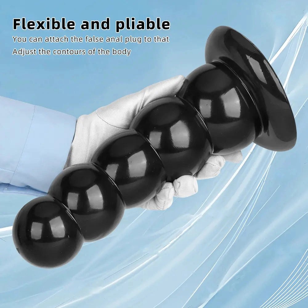 Black graduated pvc anal beads dildo, photo 6