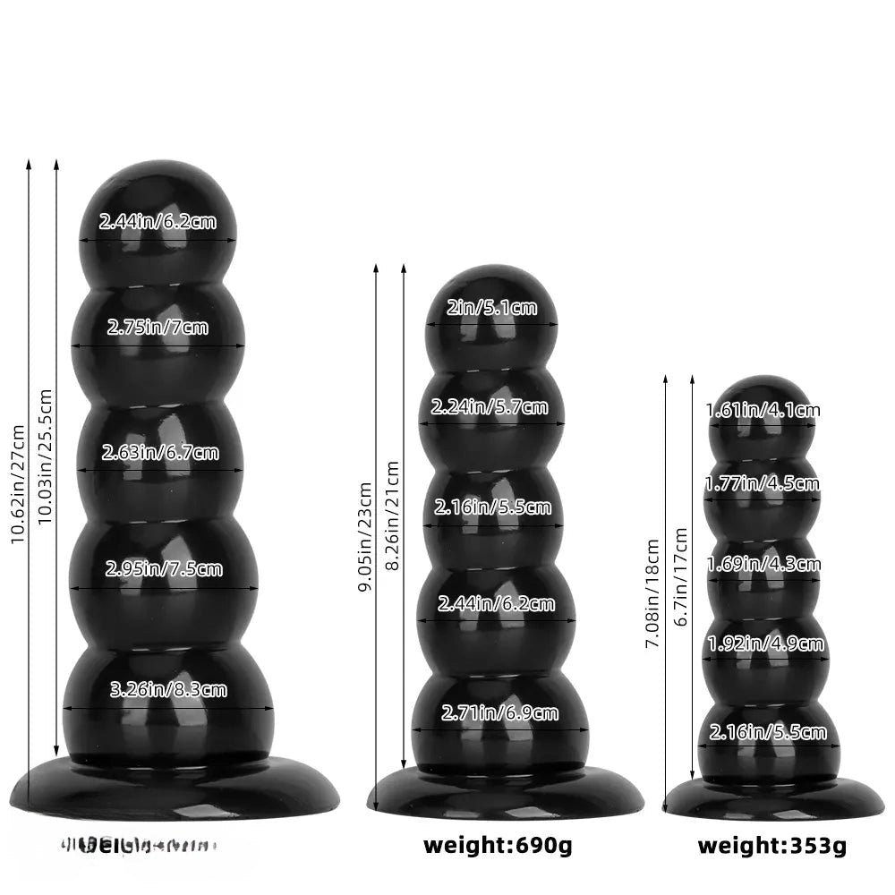 Black graduated pvc anal beads dildo, photo 9