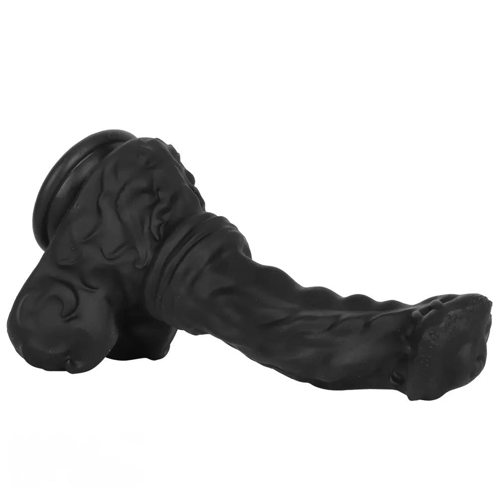 Black silicone animal dildo with suction cup base, photo 13