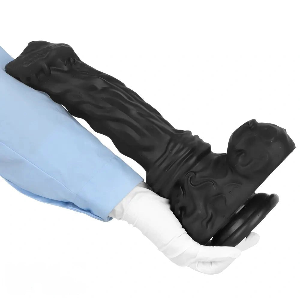Black silicone animal dildo with suction cup base, photo 14