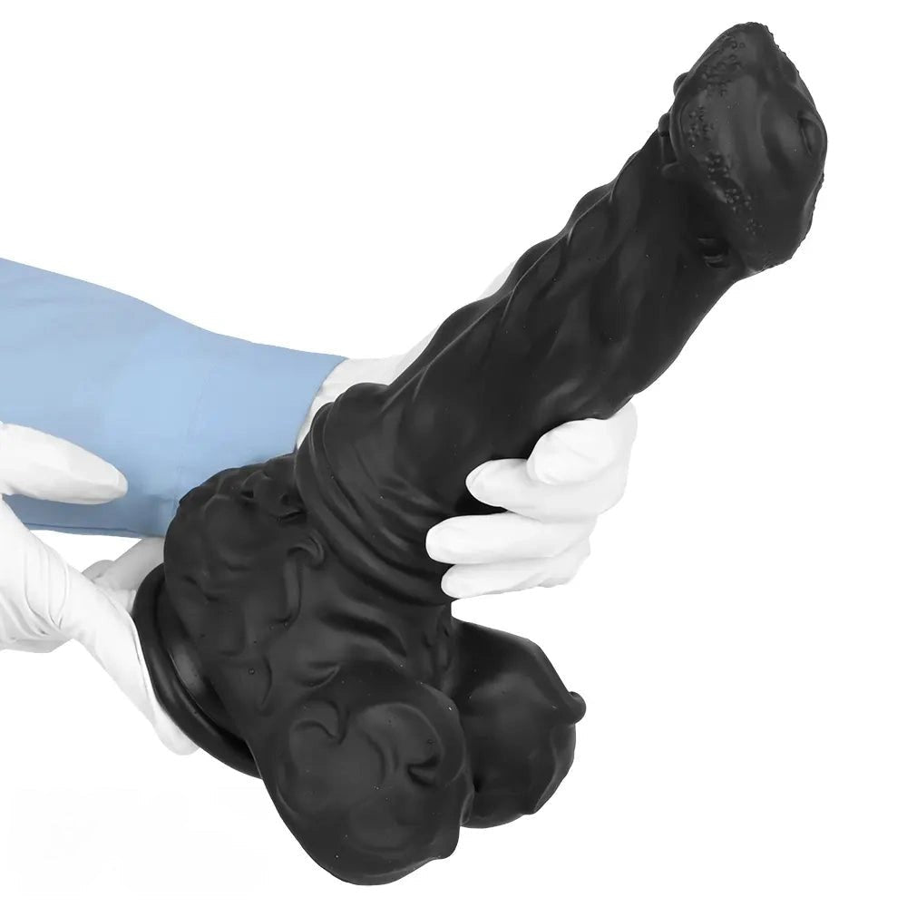 Black silicone animal dildo with suction cup base, photo 15