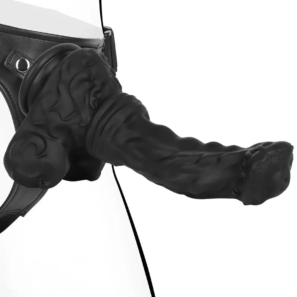 Black silicone animal dildo with suction cup base, photo 2