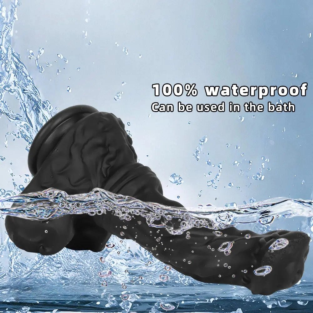 Black silicone animal dildo with suction cup base, photo 5