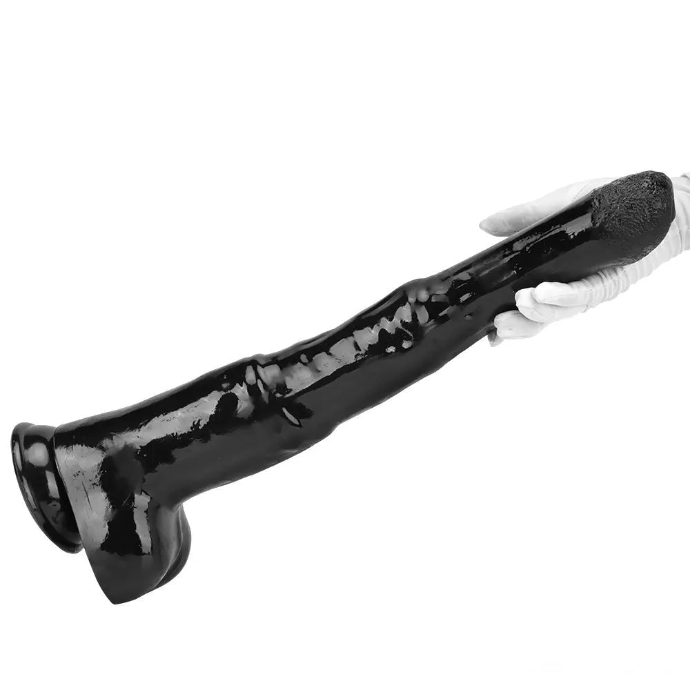 Black pvc knotted horse dildo, photo 11