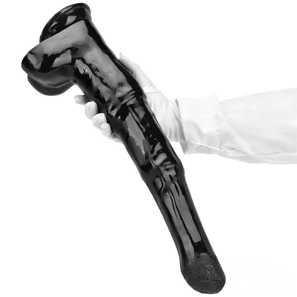 Black pvc knotted horse dildo, photo 13